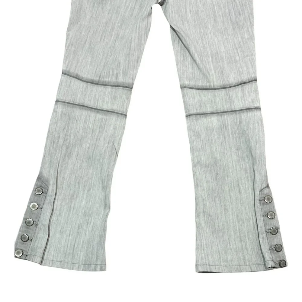 Free People Jeans Women Size 28 Gray Denim Flare Mid Rise Stretch